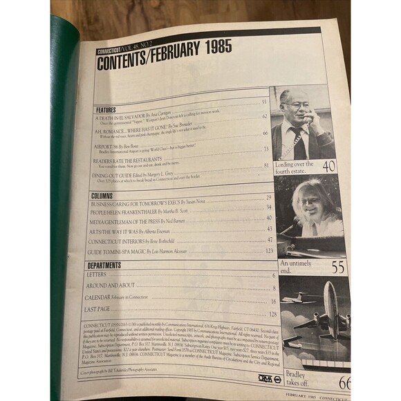 Connecticut Magazine Lot 2 Jan 1986 Feb 1985 Dining Guide History Advert… - Picture 6 of 7